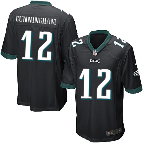 Men's Game Randall Cunningham Nike Jersey Black Alternate - #12 NFL Philadelphia Eagles